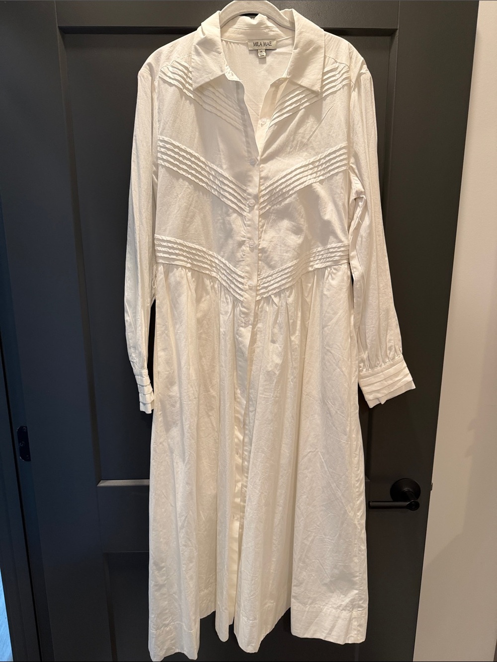 MILA MAEWhite Button-Front Midi Dress by Sea New York US XL